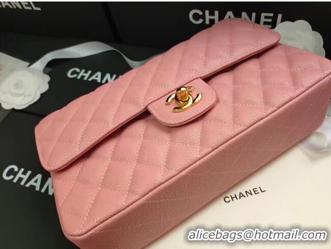 Unique Style Chanel flap bag Iridescent Grained Calfskin&Gold-Tone AS1112 pink