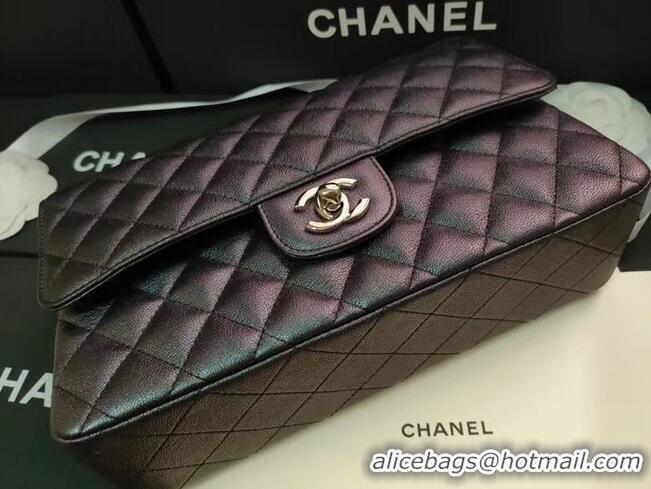 Most Popular Chanel flap bag Iridescent Grained Calfskin&Gold-Tone AS1112 black