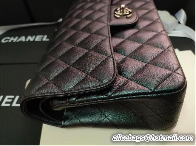 Most Popular Chanel flap bag Iridescent Grained Calfskin&Gold-Tone AS1112 black