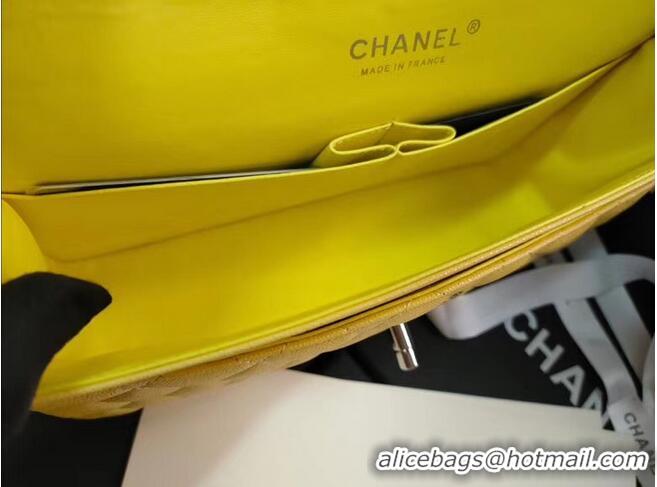 Grade Quality Chanel flap bag Iridescent Grained Calfskin&silver Metal -Tone AS1112 yellow