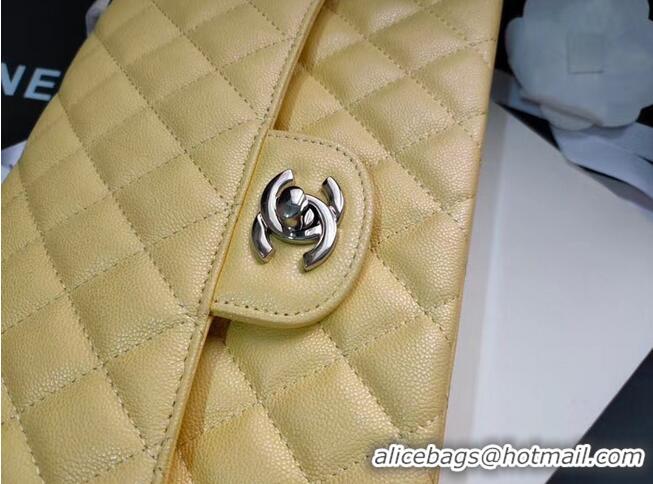 Grade Quality Chanel flap bag Iridescent Grained Calfskin&silver Metal -Tone AS1112 yellow