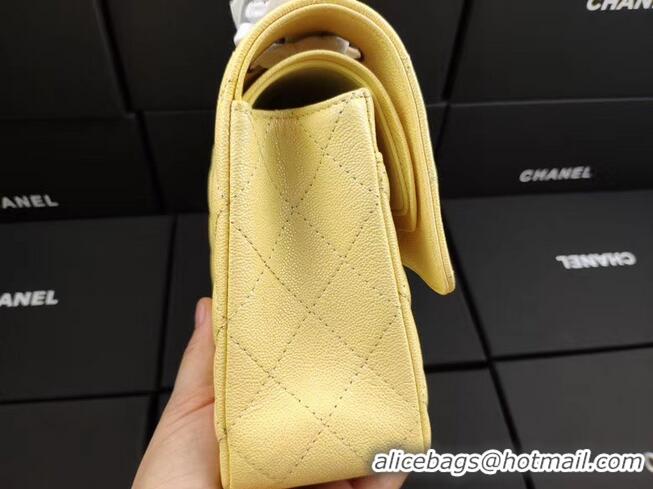 Inexpensive Chanel flap bag Iridescent Grained Calfskin&Gold-Tone AS1112 yellow