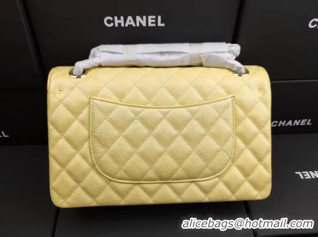 Inexpensive Chanel flap bag Iridescent Grained Calfskin&Gold-Tone AS1112 yellow