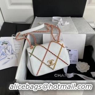 Buy New Cheap Chanel flap bag AS2382 White & Multicolor