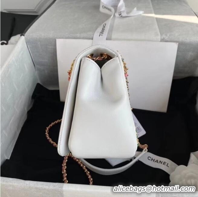 Buy New Cheap Chanel flap bag AS2382 White & Multicolor