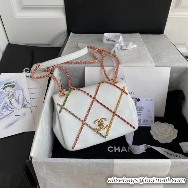 Buy New Cheap Chanel flap bag AS2382 White & Multicolor