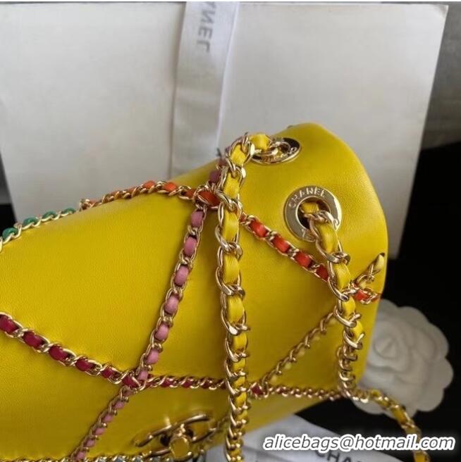 Good Quality Chanel flap bag AS2382 yellow & Multicolor