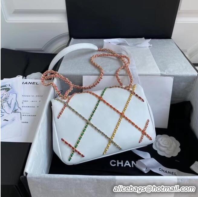 Buy Discount Chanel flap bag AS2383 White & Multicolor