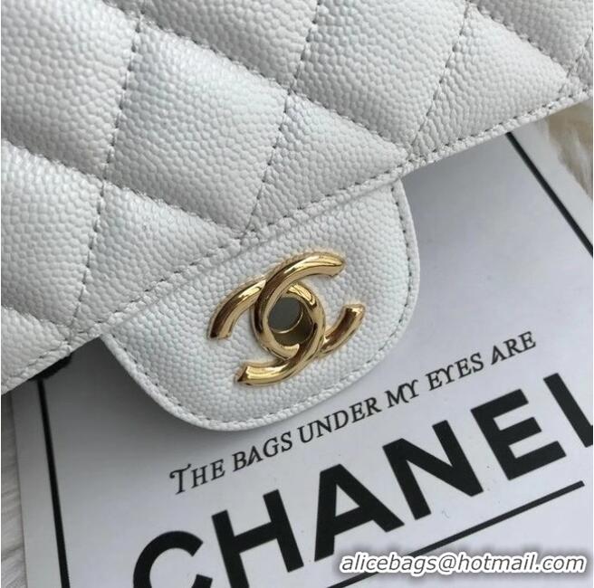 Market Sells Chanel Mini Flap Bag Grained Calfskin A1116 White Gold