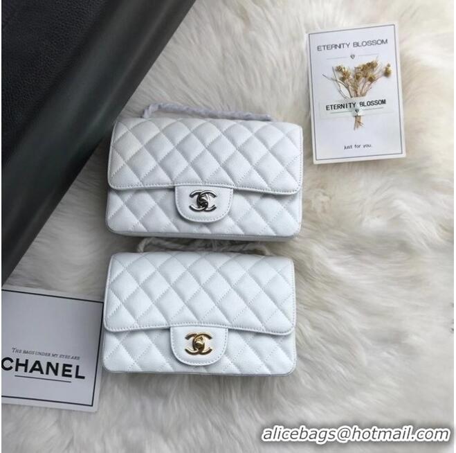 Market Sells Chanel Mini Flap Bag Grained Calfskin A1116 White Gold