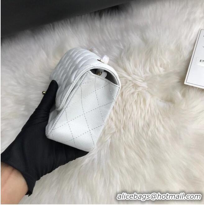 Market Sells Chanel Mini Flap Bag Grained Calfskin A1116 White Gold