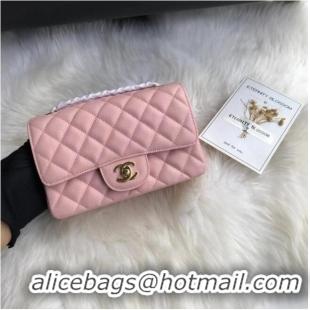 Popular Style Chanel mini flap bag Grained Calfskin A1116 Pink Gold