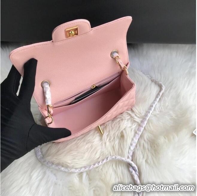 Popular Style Chanel mini flap bag Grained Calfskin A1116 Pink Gold