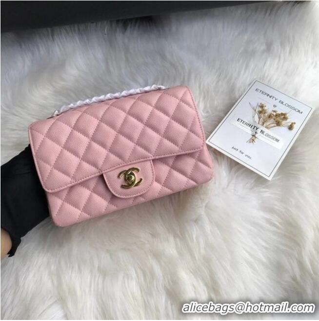 Popular Style Chanel mini flap bag Grained Calfskin A1116 Pink Gold