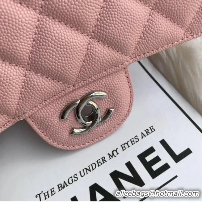 Cheapest Chanel mini flap bag Grained Calfskin A1116 Pink Silver