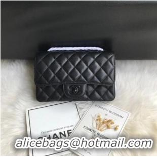 Inexpensive Chanel mini flap bag Grained Calfskin &black-Tone Metal A1116 black