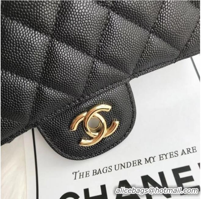 Best Chanel mini flap bag Grained Calfskin &GOLD-Tone Metal A1116 black