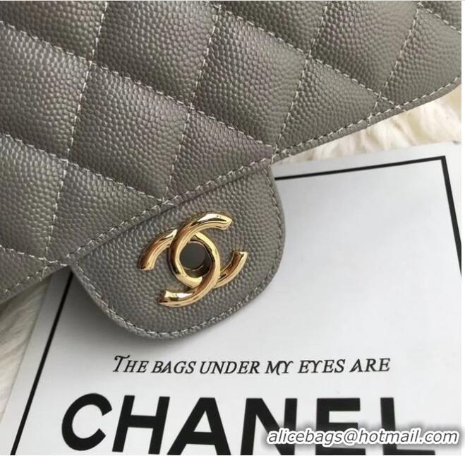 Top Design Chanel mini flap bag Grained Calfskin A1116 Gray Gold