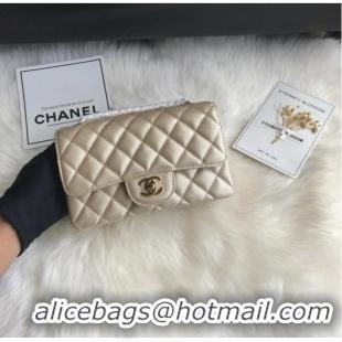 Best Price Chanel mini flap bag Grained Calfskin A1116 Gold