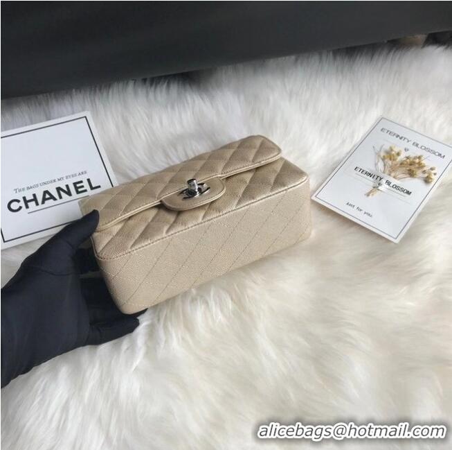 Cheapest Grade Chanel mini flap bag Grained Calfskin A1116 Silver