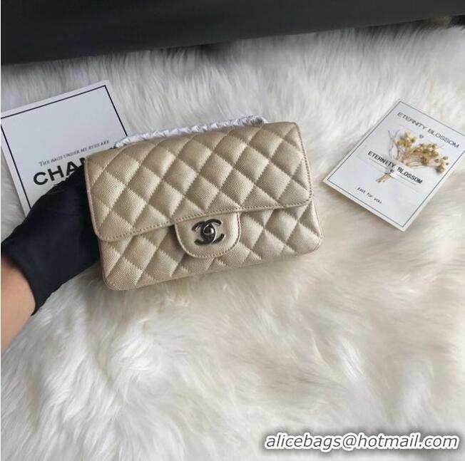 Cheapest Grade Chanel mini flap bag Grained Calfskin A1116 Silver