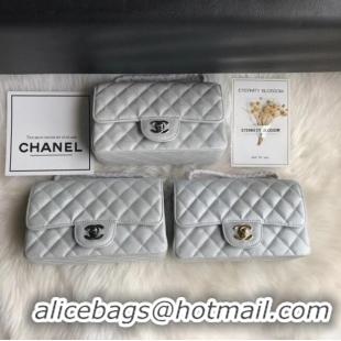 Particularly Recommended Chanel mini flap bag Grained Calfskin A1116 silver