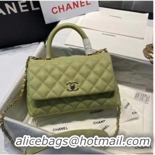 Super Quality Chanel coco mini flap bag with top handle A92995 Avocado Green