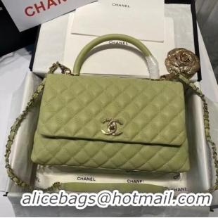 Good Product Chanel coco flap bag with top handle A92991 Avocado Green