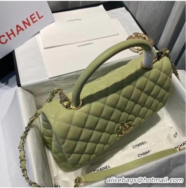 Good Product Chanel coco flap bag with top handle A92991 Avocado Green