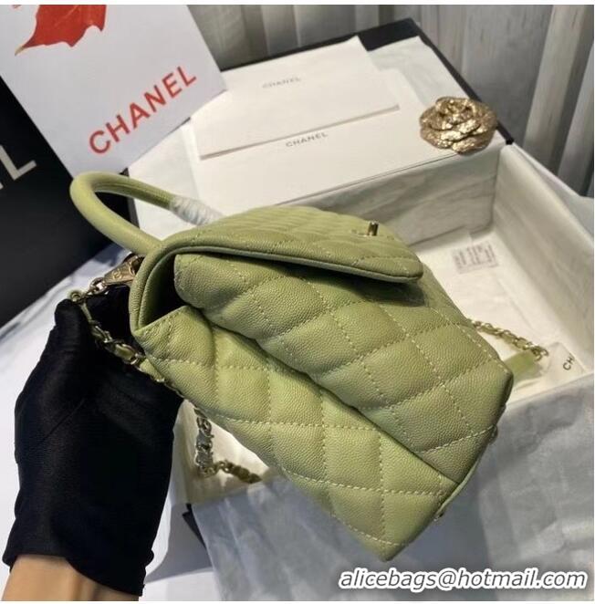 Good Product Chanel coco flap bag with top handle A92991 Avocado Green