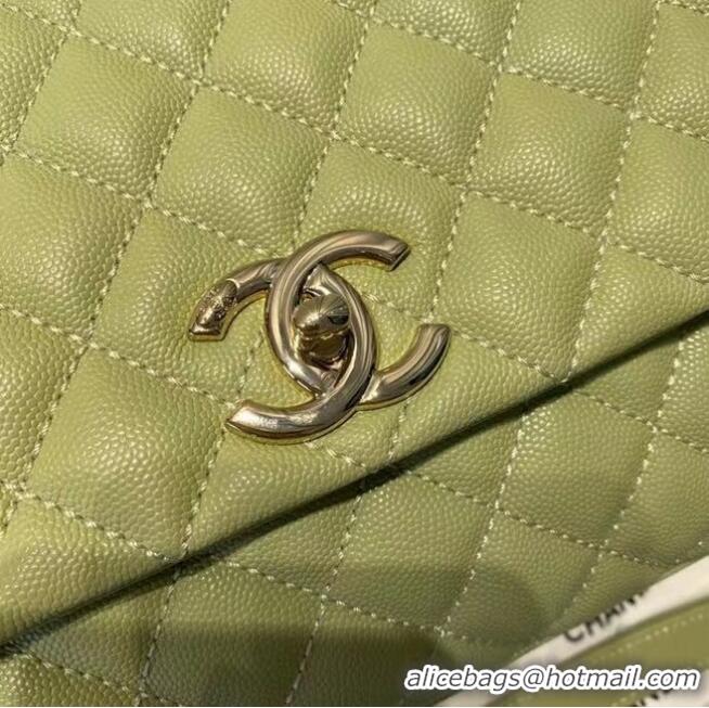 Good Product Chanel coco flap bag with top handle A92991 Avocado Green