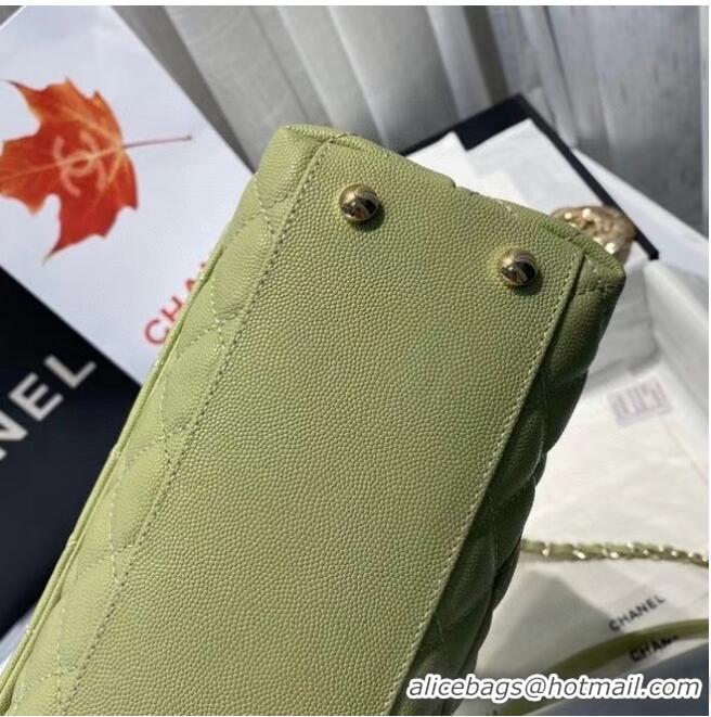 Good Product Chanel coco flap bag with top handle A92991 Avocado Green