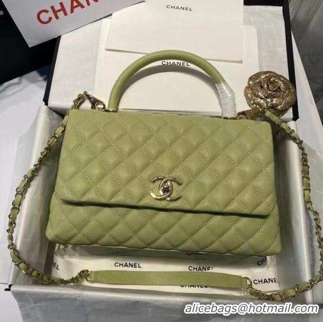 Good Product Chanel coco flap bag with top handle A92991 Avocado Green