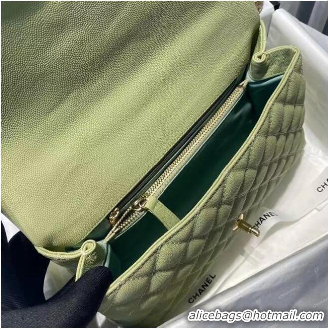 Good Product Chanel coco flap bag with top handle A92991 Avocado Green