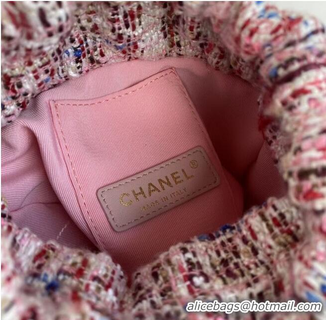 Buy Inexpensive Chanel drawstring bag Lambskin & Gold Metal AS6695 pink