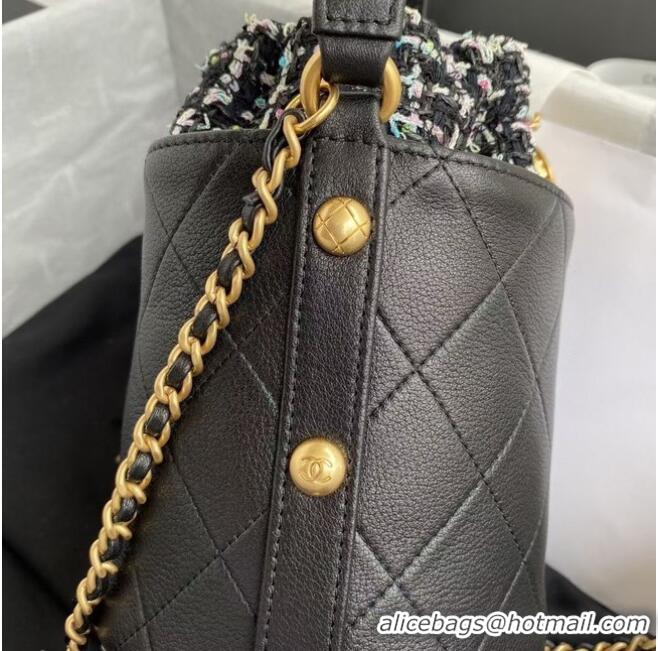 Good Product Chanel drawstring bag Lambskin & Gold Metal AS6695 black