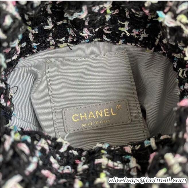 Good Product Chanel drawstring bag Lambskin & Gold Metal AS6695 black