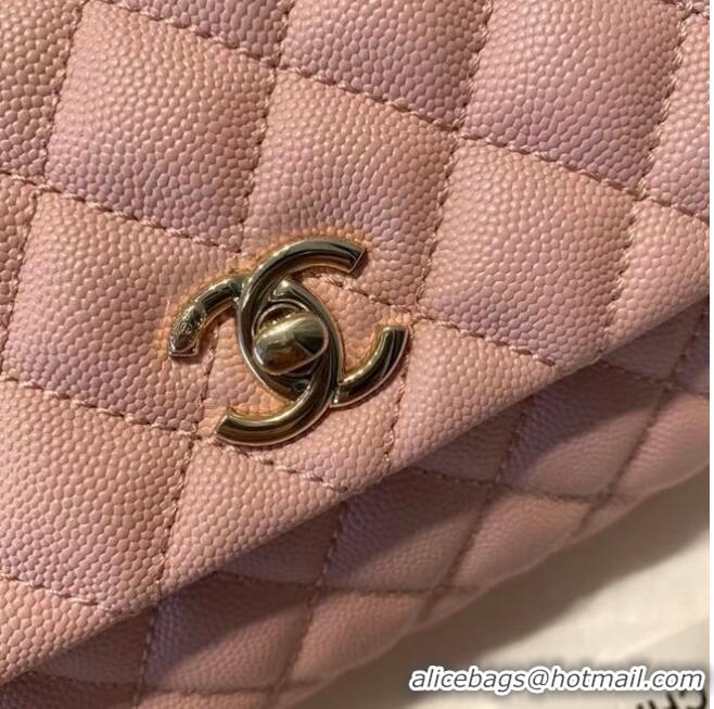 Buy Fashionable Chanel flap bag with top handle A92990 pink