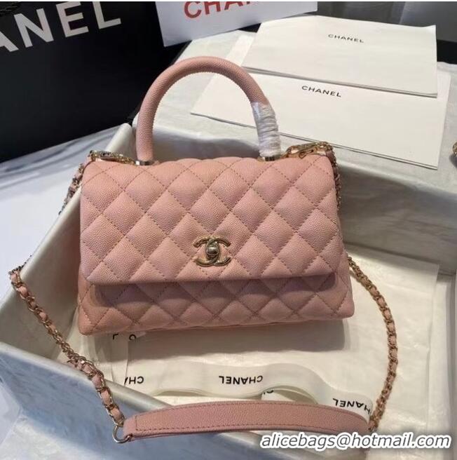 Buy Fashionable Chanel flap bag with top handle A92990 pink