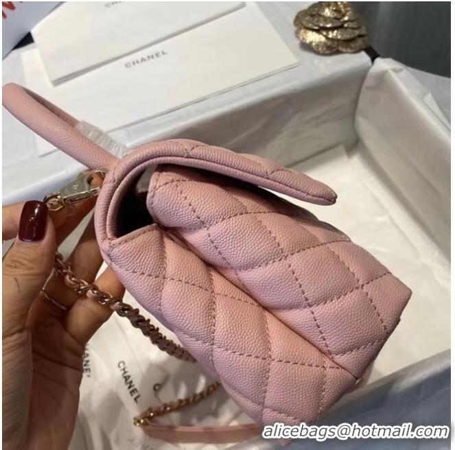 Buy Fashionable Chanel flap bag with top handle A92990 pink