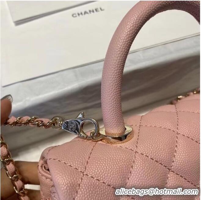 Buy Fashionable Chanel flap bag with top handle A92990 pink