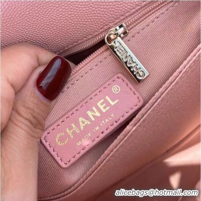 Buy Fashionable Chanel flap bag with top handle A92990 pink