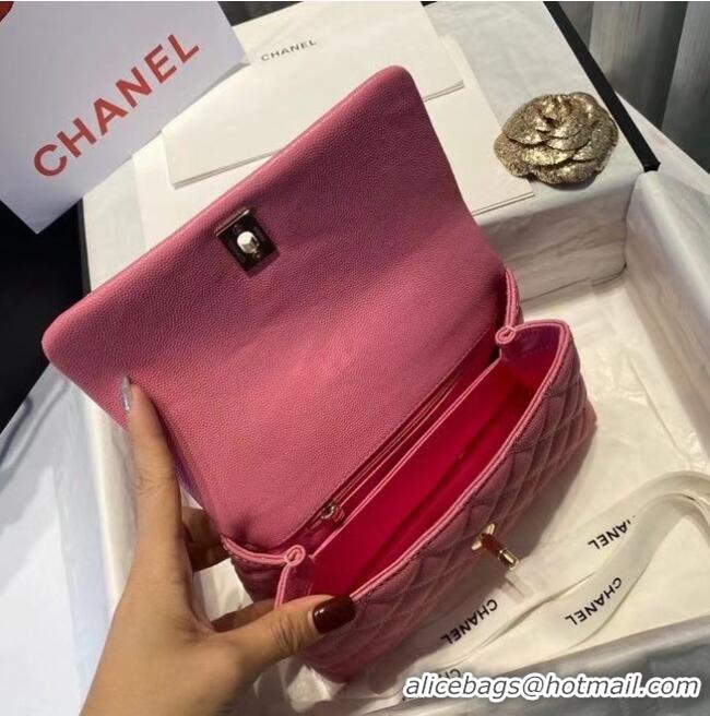 Unique Style Chanel flap bag with top handle A92990 rose