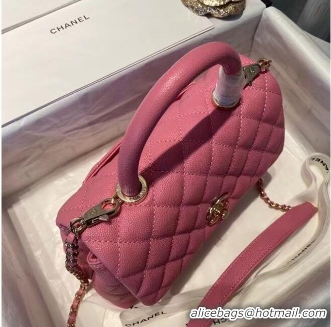 Unique Style Chanel flap bag with top handle A92990 rose