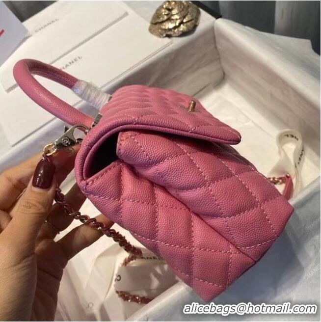 Unique Style Chanel flap bag with top handle A92990 rose