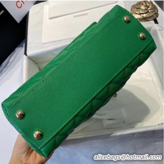 Popular Style Chanel flap bag with top handle A92990 green