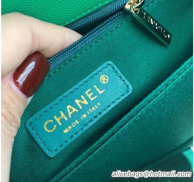 Popular Style Chanel flap bag with top handle A92990 green