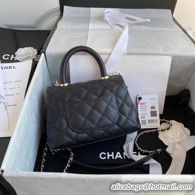 Good Taste Chanel coco mini flap bag with top handle AS2215 black