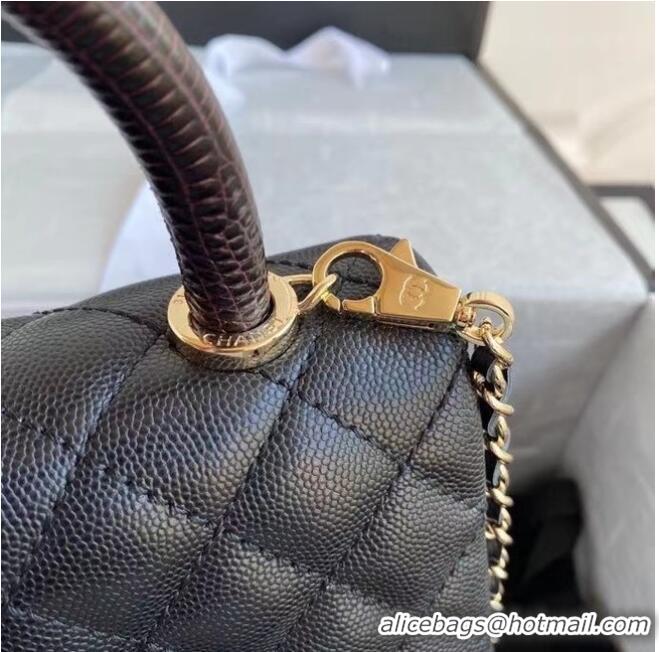 Good Taste Chanel coco mini flap bag with top handle AS2215 black