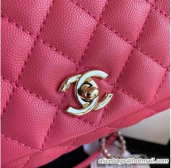 Buy Discount Chanel coco mini flap bag with top handle AS2215 rose